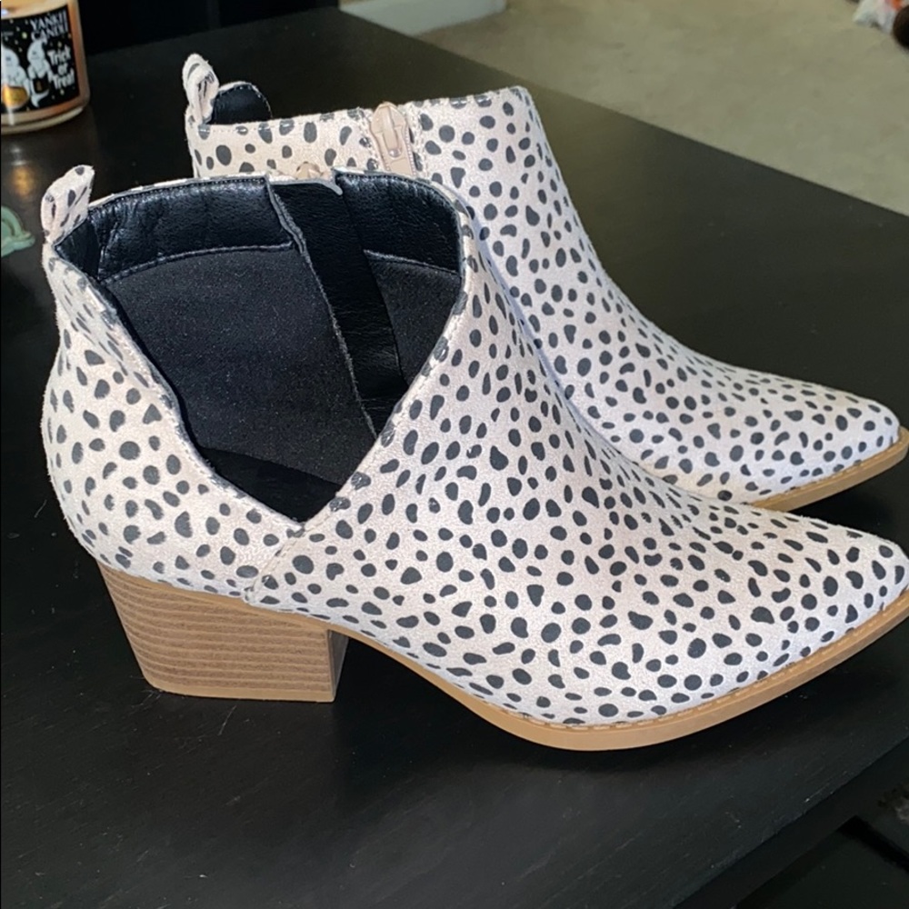 Cheetah print booties